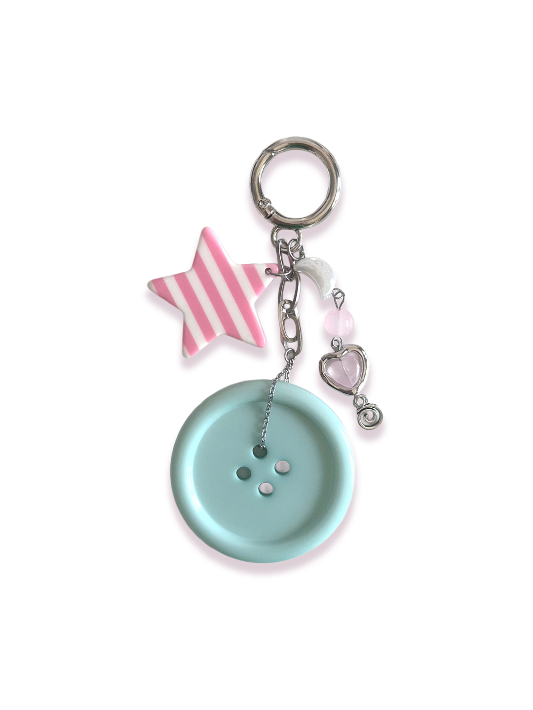 Oversized Button Keychain