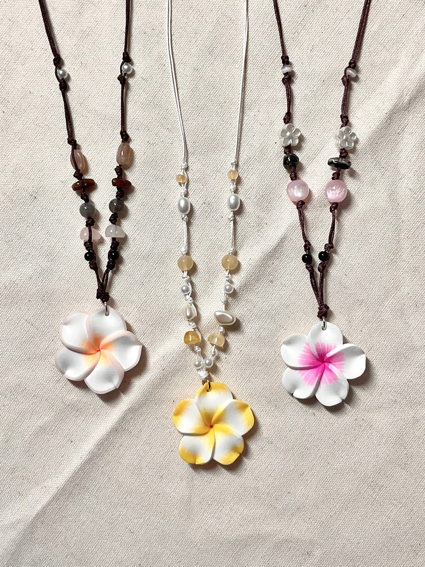 Beach Flower Cord Necklace
