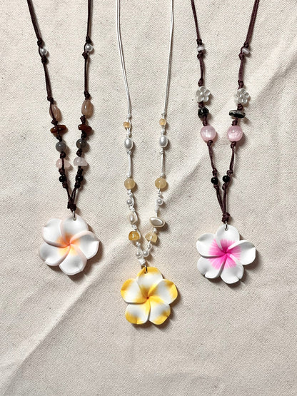 Beach Flower Cord Necklace