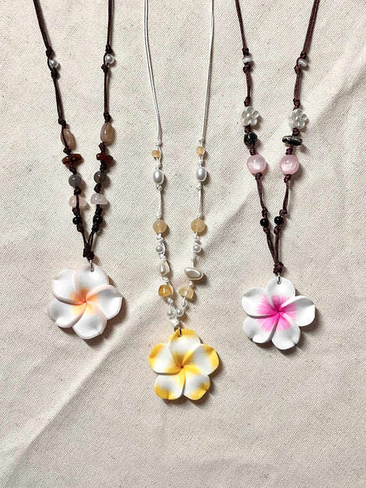 Beach Flower Cord Necklace