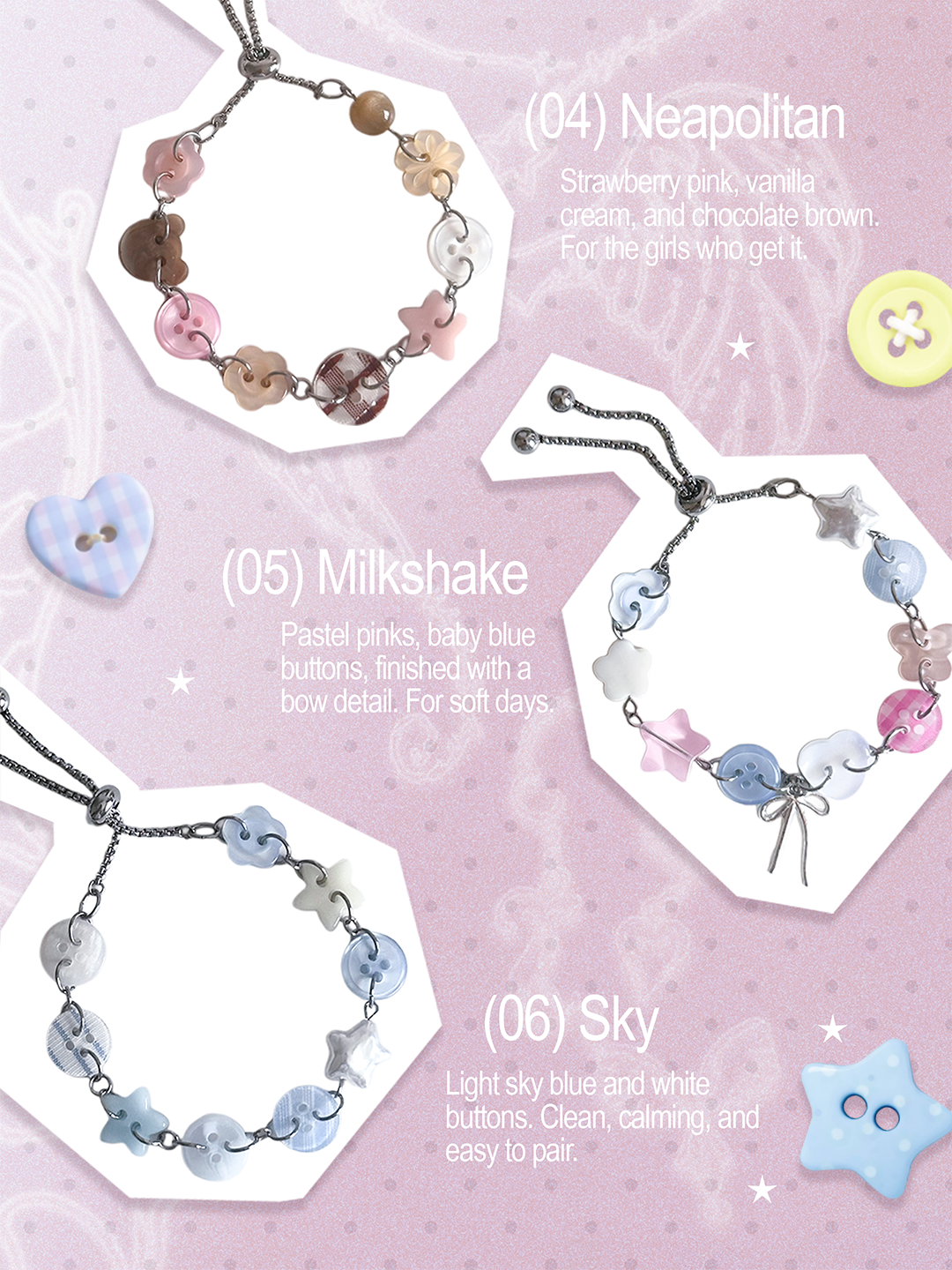 [PRE-ORDER] Sliding Button Bracelet
