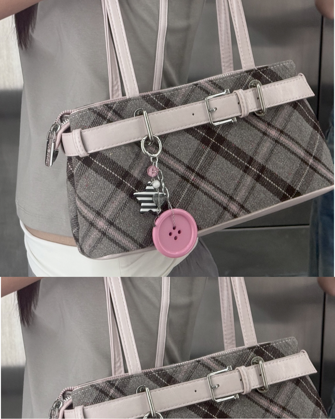 Oversized Button Keychain